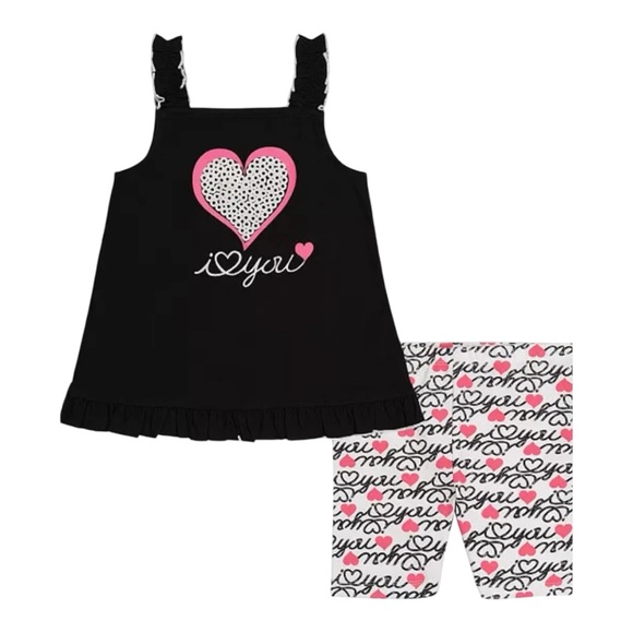 New Kids Girls Ruffle-Trim Babydoll Top and Printed Shorts, 2 Piece Set 4 - Picture 1 of 1